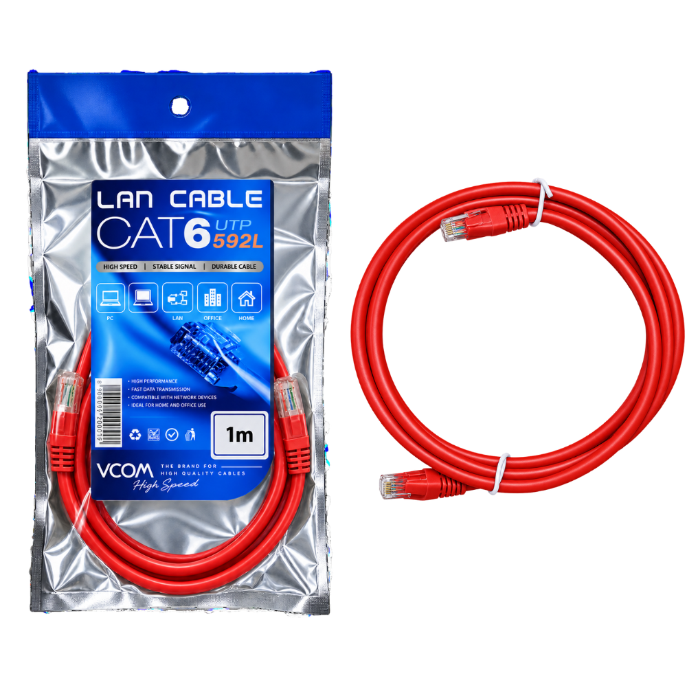 Dây Nhảy Mạng VCOM Cat6 UTP 24AWG Stranded 1.5m
