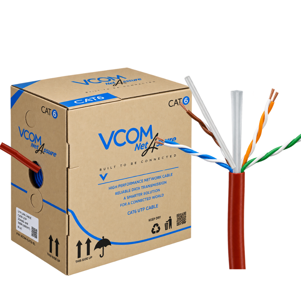 Cáp Mạng VCOM Cat6 UTP 24AWG PVC 305m