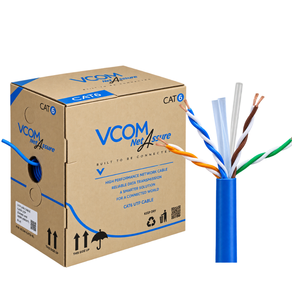 Cáp Mạng VCOM Cat6 UTP 24AWG PVC 305m